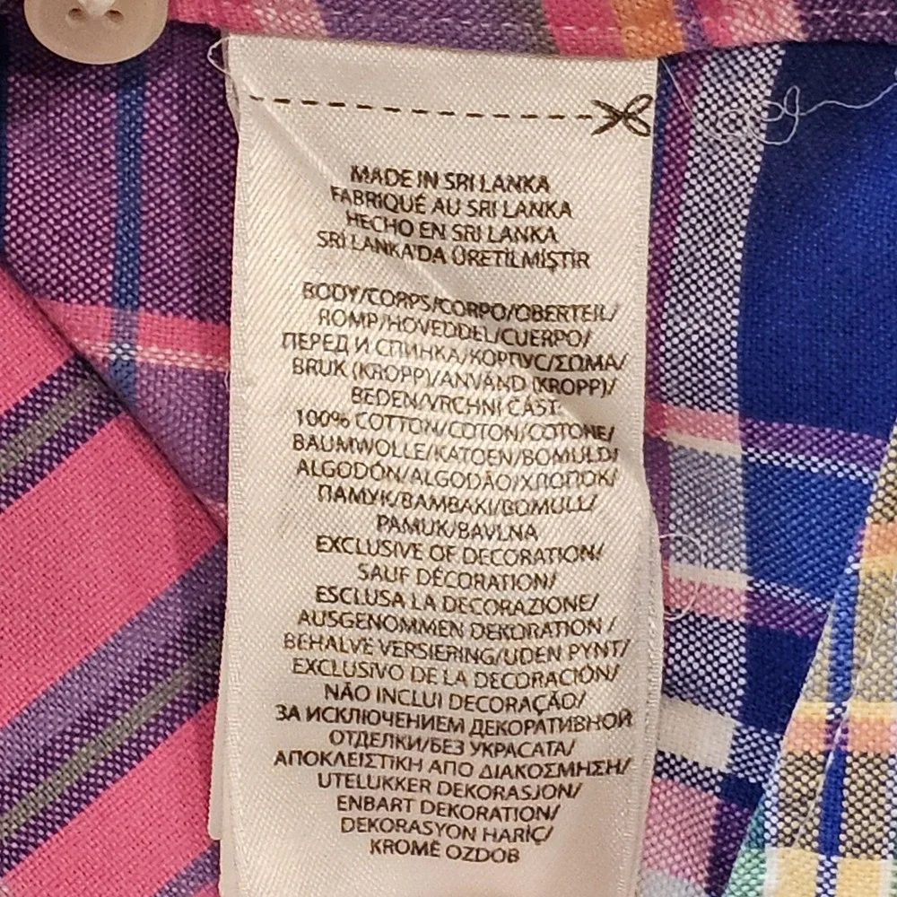 Polo Ralph Lauren Men's XL‎ Plaid Colorful Classic-Fit Oxford Long Sleeve Shirt